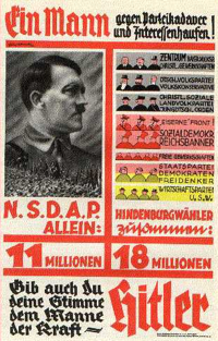 Affiche électorale pro-hitlerienne. Source : German propaganda archive of Calvin College