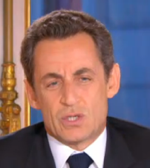 Sarkozy s'exprimant sur les retraites à TF1 en novembre 2010