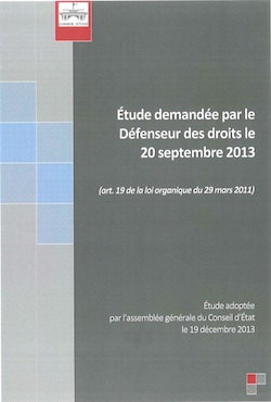 Première de couverture de rapport du Conseil d'Etat du 20 septembre 2013